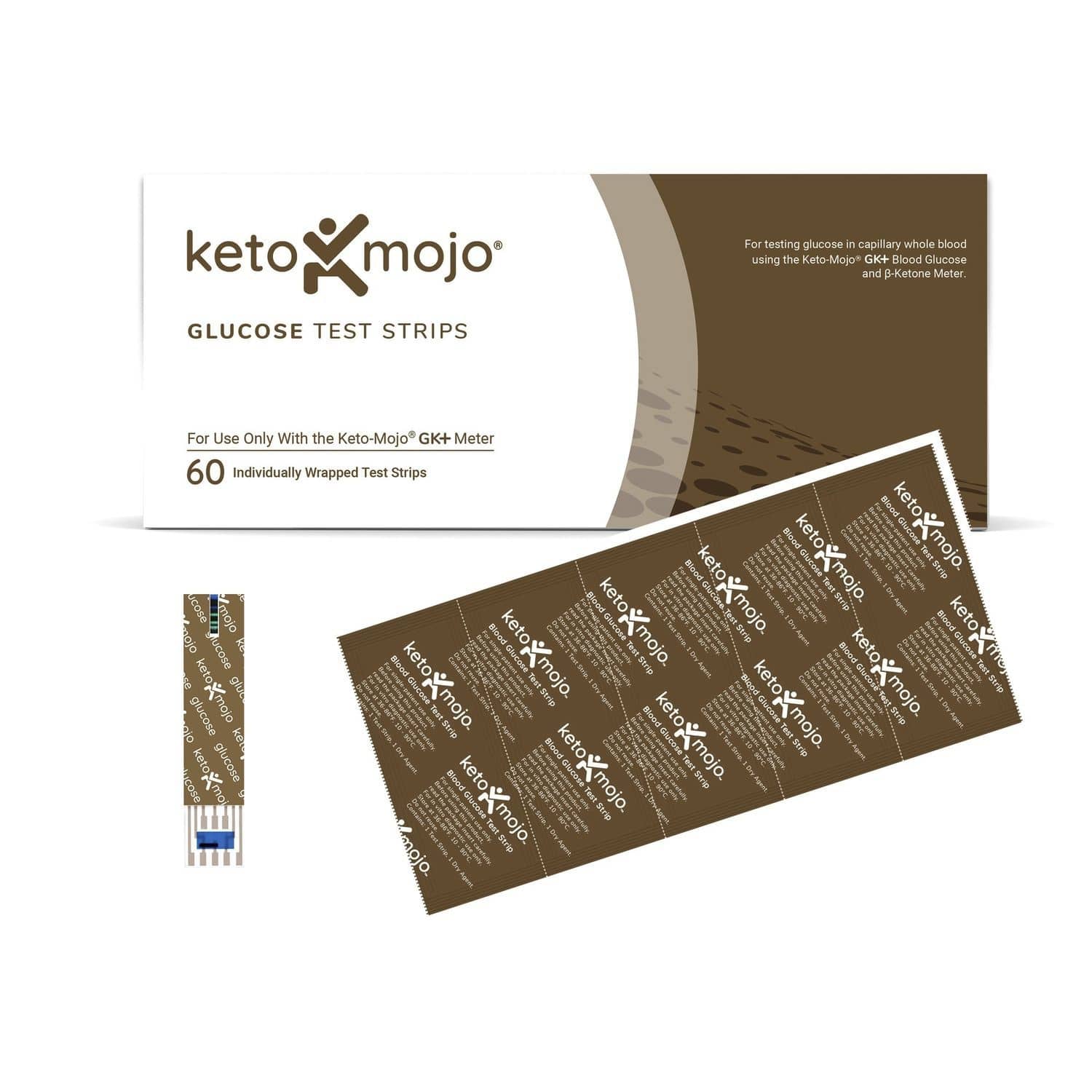 Тест-полоска на кетоз - KETO-MOJO - для диабета / на глюкозу / свинцовая