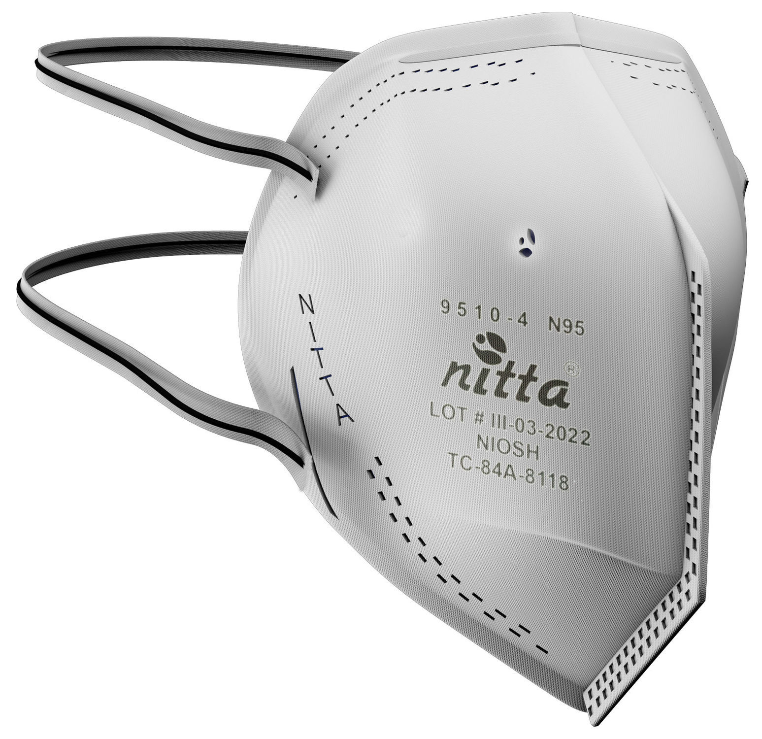 Респиратор N95 - 9510-1 - NITTA S A - из ткани / без клапана / полумаска