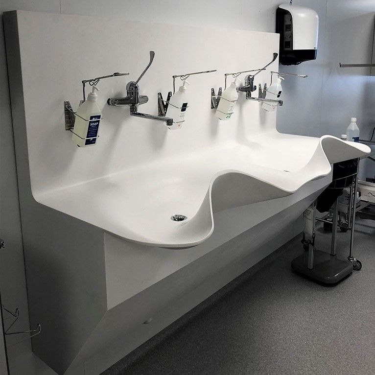 Хирургический умывальник 2 места - OV1720GW-03 - NOAS Sweden - из Corian®