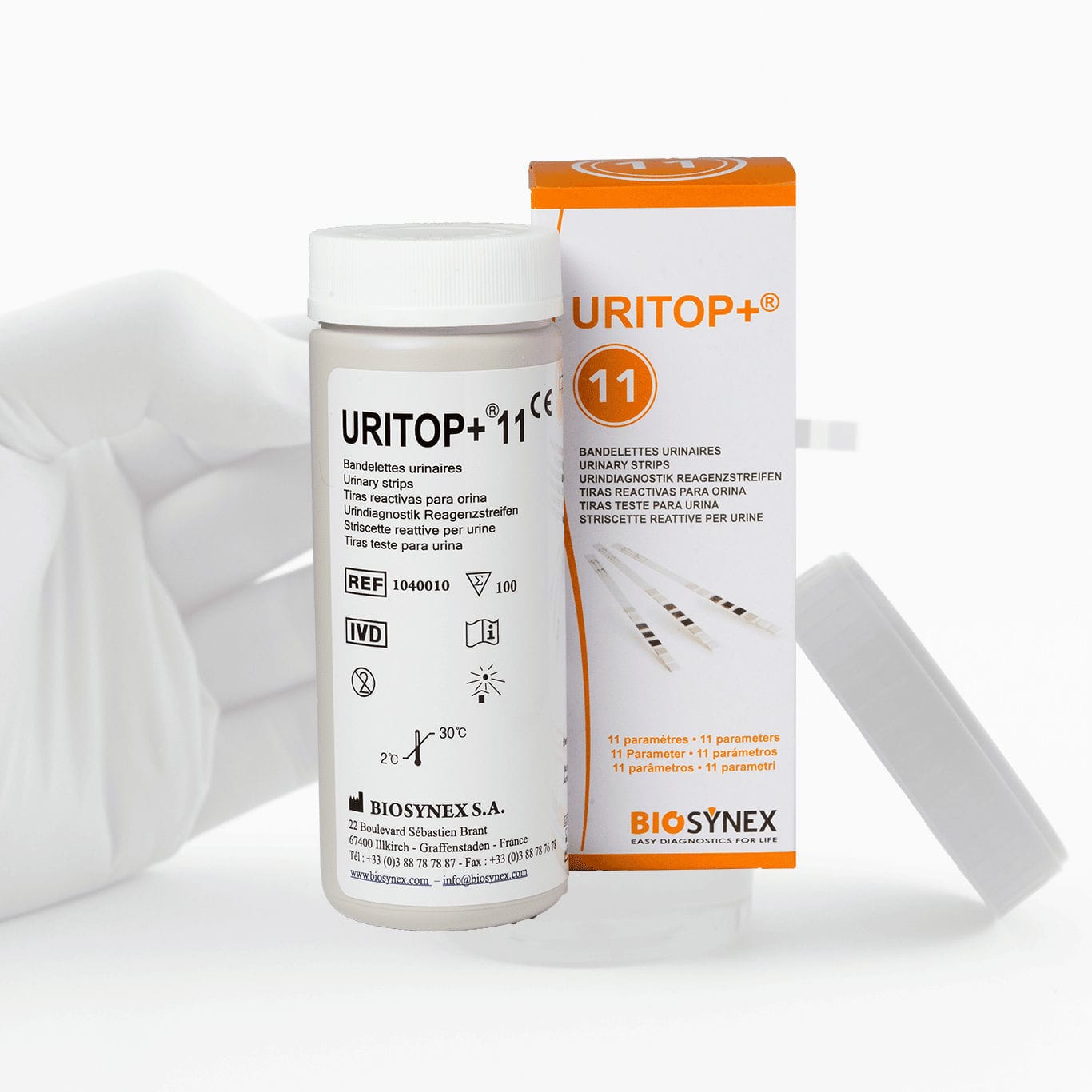 Тест-полоска для анализа мочи - URITOP®+ 11 - BIOSYNEX - pH / на ...