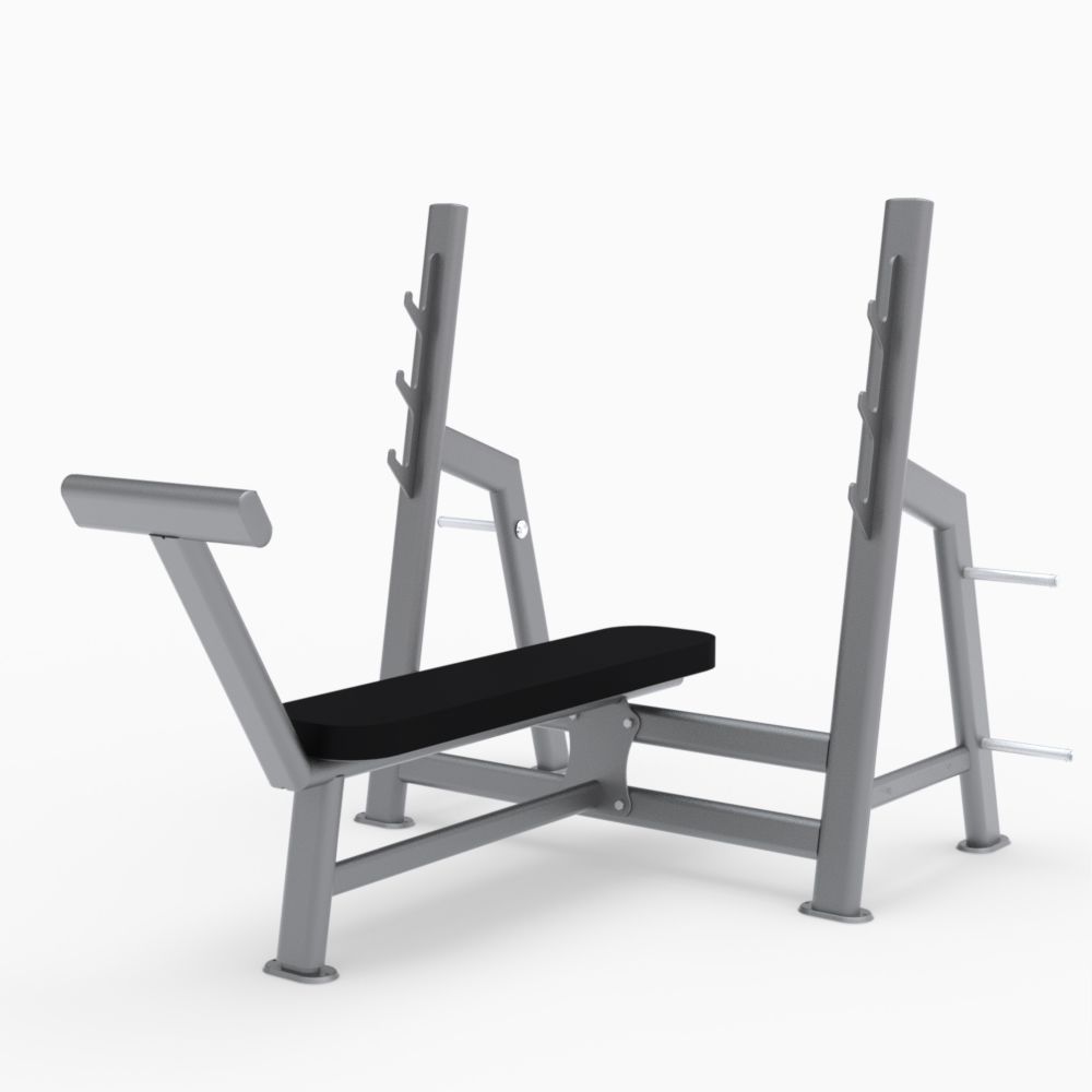 Плоская силовая скамья - BC04 - LAROQ - с держателем гантелей