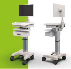 Медицинская компьютерная тумба - AMT500 - Athena Medical - для панели ПК / мобильная / с выдвижным ящиком