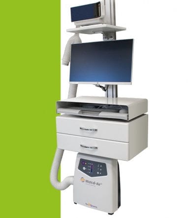 Компьютерная тумба с регулируемой высотой - A132VW - Athena Medical - с выдвижным ящиком