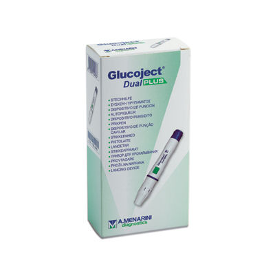 Инсулиновый шило-автопрокалыватель - Glucoject® Dual PLUS - A. Menarini Diagnostics - для диабета / для человека / с изменяемым объемом