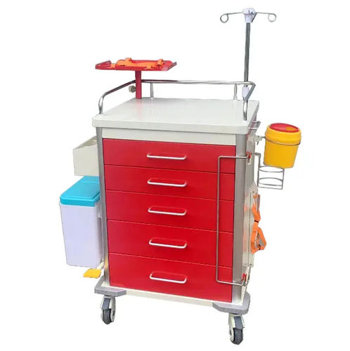Тележка для неотложной помощи - PX-TC-850D - Pinxing Medical Equipment - 5 выдвижных ящиков / с корзиной / со штативом для внутривенных вливаний
