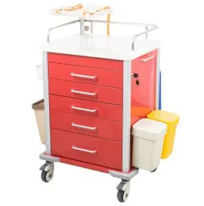 Тележка для неотложной помощи - PX-802 - Pinxing Medical Equipment - 5 выдвижных ящиков / с корзиной / мобильная
