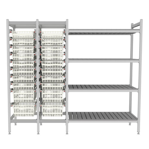 Модульный стеллаж - TOP SALUS + SHELVES AND BASKETS - Pegasus Medical Concepts - для контейнеров / для корзины / фармацевтический