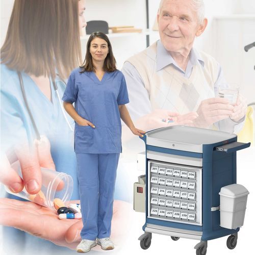 Тележка для распределения лекарств - Pegasus Medical Concepts - для геронтологических процедур / для монитора / для таблетницы