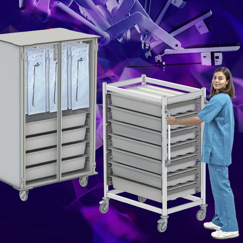 Тележка для больниц - Carts for Da Vinci Instruments - Pegasus Medical Concepts - для операционного зала / для хирургических приборов / для аппарата