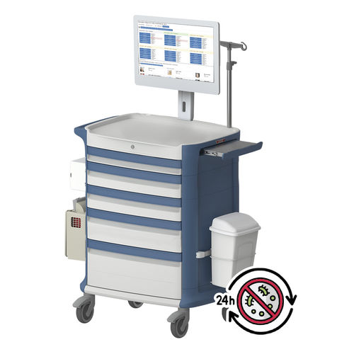 Тележка для медицинского ухода - POLY AIO 41" - Pegasus Medical Concepts - для больниц / для медикамента / многофункциональная