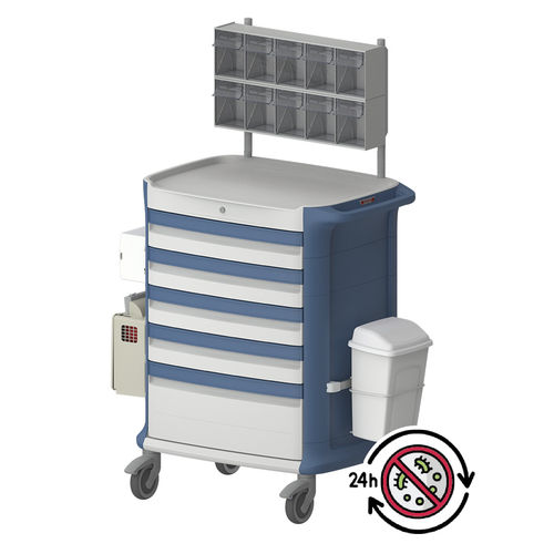 Тележка для больниц - POLY PRO  - Pegasus Medical Concepts - для медикамента / многофункциональная / с выдвижным ящиком