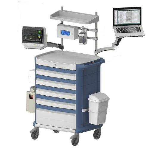 Тележка для анестезии - POLY AN - Pegasus Medical Concepts - для больниц / для медикамента / с выдвижным ящиком