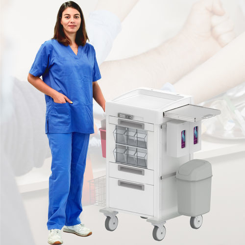 Медицинская тележка - ECOLINE 40x40  Phlebotomy Pro 1 - Pegasus Medical Concepts - для стерильных вещей / для лабораторий / для лекарств