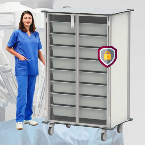 Тележка для больниц - Pegasus Medical Concepts - для операционного зала / для хирургических приборов / для аппарата