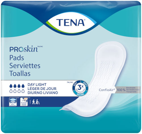 Гигиеническая прокладка для женщин - PROSKIN DAY LIGHT - TENA - дышащая / упаковка 14 штук