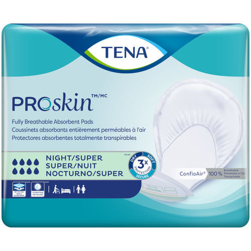 Гигиеническая прокладка для взрослых - PROSKIN NIGHT SUPER - TENA - дышащая / упаковка 24 штуки