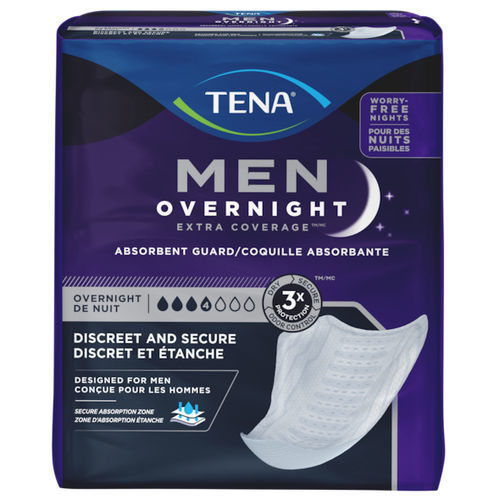 Гигиеническая прокладка для мужчин - Overnight Extra Coverage™ Guard - TENA - упаковка 16 штук / упаковка 30 штук