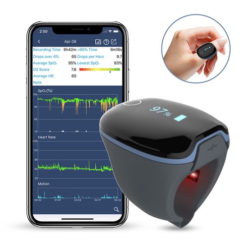 Компактный Пульсовой оксиметр СО - O2Ring - Shenzhen Viatom Technology Co., Ltd. - медицинский / человек / для апноэ сна