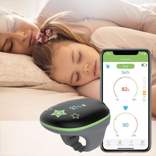 Кольцевой пульсоксиметр - KIDS O2 - Shenzhen Viatom Technology Co., Ltd. - для СИПАП-терапии / для обслуживания пациентов на дому / BPCO