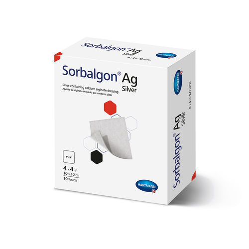 Альгинатная повязка для защиты кожи - Sorbalgon® Ag - Hartmann - стерильная / впитывающаяся / противомикробная
