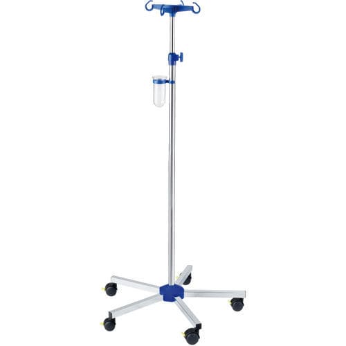 Стойка для сыворотки на роликах - GSPRI-N41221 - G. SAMARAS SA - Medical Gas Solutions - 4 крюка / из нержавеющей стали