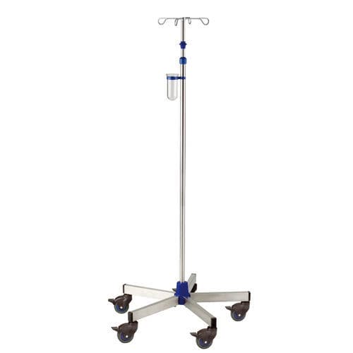 Стойка для сыворотки на роликах - GSPRI-I12212 - G. SAMARAS SA - Medical Gas Solutions - 4 крюка / из нержавеющей стали