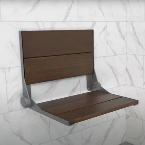 Сиденье для душа со спинкой - SerenaSeat - HealthCraft Products - складное / настенное