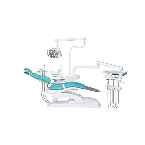 Стоматологическая установка с гибким подголовником - ZA-208D - Foshan Ziann Medical Apparatus Co., Ltd - с аппаратом для гигиены / с держателем инструментов / с освещением