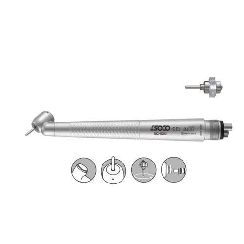 Турбина для стоматологии - G04-DSP - SOCO Precision Instrument Co., Ltd. - с системой подачи воздуха / 45° / с кнопкой
