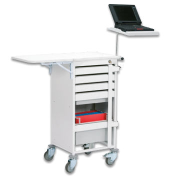 Медицинская тележка - CMD-5DR-1399006 - ScanModul® - для аптеки / транспортная / с полкой