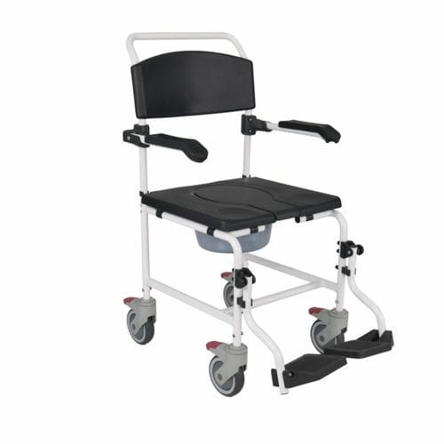 Стул для туалета с подлокотниками - BES-BS040b - Besco Medical - на колесиках / с опорой для ступней