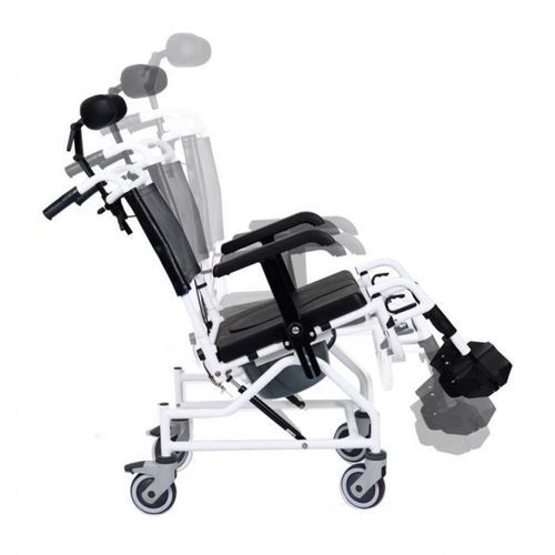 Стул для душа с подлокотниками - BES-BS040d - Besco Medical - на колесиках / со спинкой / для лиц с ограниченной подвижностью
