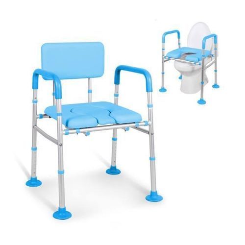 Стул для душа со спинкой - BES-BS035L - Besco Medical - с высокой спинкой / с крышкой / с подлокотниками