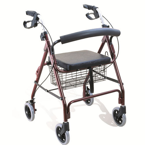 4-колесный ролятор - BES-WA27 - Besco Medical - алюминиевая рама / с сиденьем / с корзиной