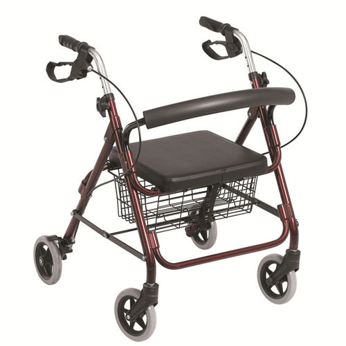 4-колесный ролятор - BES-WA28 - Besco Medical - с сиденьем / с корзиной / с подлокотниками