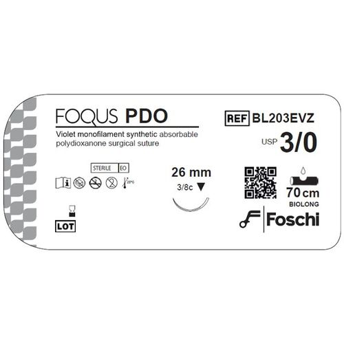 Шовный материал рассасывающийся - Foqus PDO  - Foschi - для общей хирургии / для ветеринарной хирургии