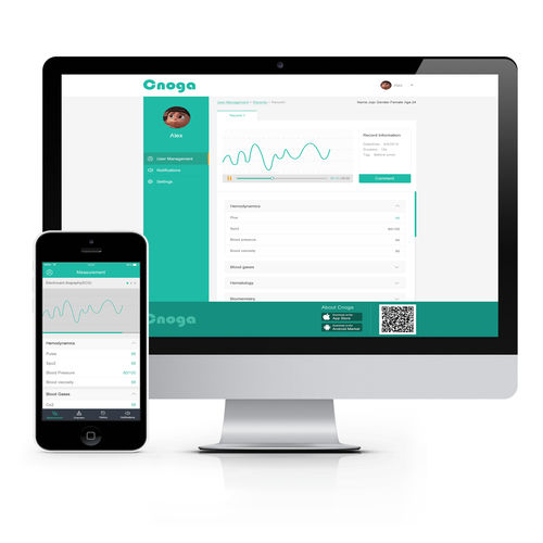 Приложение iOS для обмена информацией - CNOGA MEDICAL - для контроля / для обработки / медицинское