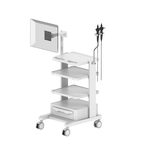 Тележка для эндоскопии - 1.2M-TR900C-XX - Coriton Instrument Co., Ltd. - медицинская / из алюминия / 1 выдвижной ящик