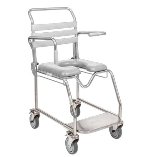 Стул для душа с подлокотниками - JH1041A - Juvo Solutions - на колесиках / с выдвижной подставкой для ног / со спинкой