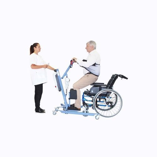 Электрический вертикализатор - BLUE WAYUP OL - Nausicaa Medical - на роликах / с привязью / для передвижения