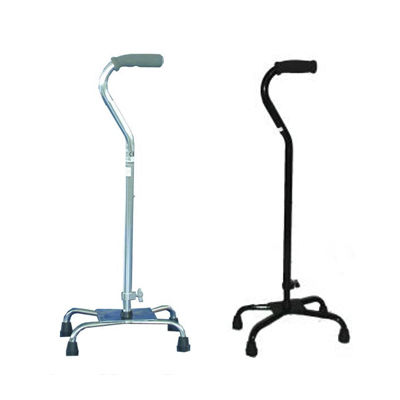 Трость с изогнутой рукояткой - HMP-40011 / HMP-40012 - Home Medical Products Inc. - на четырех опорах / с регулируемой высотой