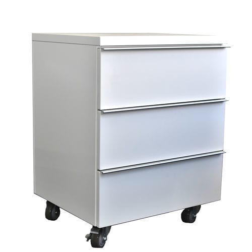 Шкаф с выдвижным ящиком - FLUSH - Air Master Systems Corporation - на роликах / встраиваемый / белый