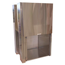 Передаточное окно для чистых помещений - CAP18WVS series - Clean Air Products - с вертикальными раздвижными дверьми / настенное