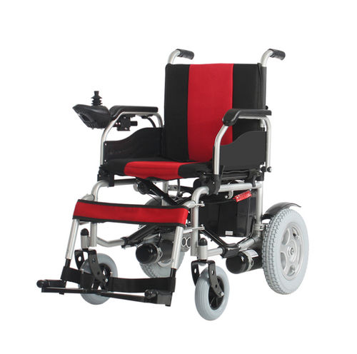 Электрическая инвалидная коляска - JRWD 501 RED/BLACK - Jerry Medical - для улицы / для помещений / складная