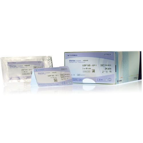 Шовный материал рассасывающийся за средний промежуток времени - Chirlac braided - Vitrex Medical A/S - для общей хирургии / 6-0 / 5-0