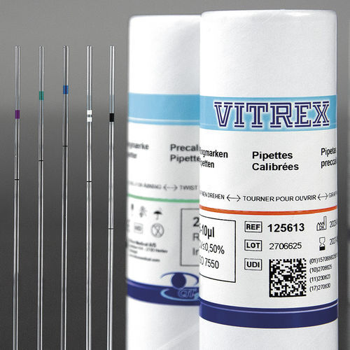 Пипетка с ручным управлением - Precalibrated  - Vitrex Medical A/S - капиллярная / с фиксированным объемом
