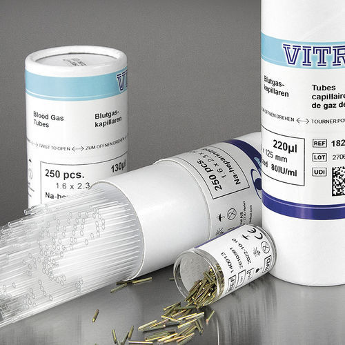 Пробоотборная трубка для анализов газов крови - 182513 - Vitrex Medical A/S - цилиндрическая / капиллярной крови / из пластика