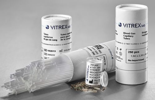 Пробоотборная трубка для анализов газов крови - 182513 - Vitrex Medical A/S - цилиндрическая / капиллярной крови / из пластика