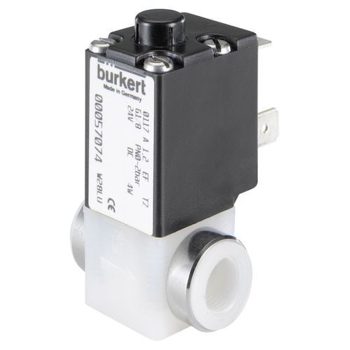 Клапан медицинской - 0117 - Bürkert GmbH & Co. KG Fluid Control Systems - с соленоидом / из ПТФЭ