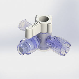 Соединитель для перфузии с краном - 581827 - Elcam Medical Italy - Т-образный / LUER®-lock